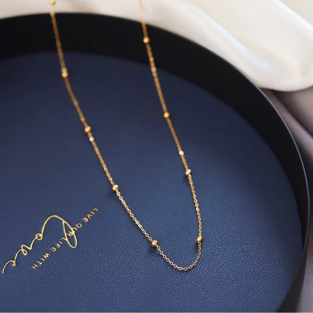 18k Gold Dotted chain for women